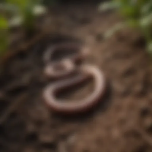 A close-up view of healthy earthworms in rich soil