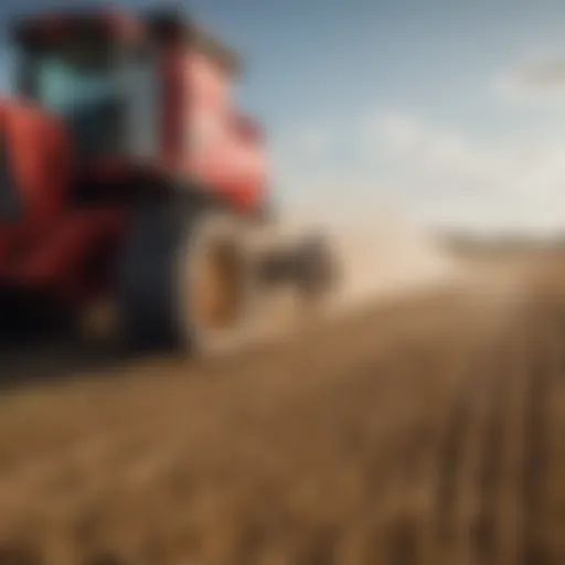 High-tech AGI Grain Vac machinery in a vast agricultural field