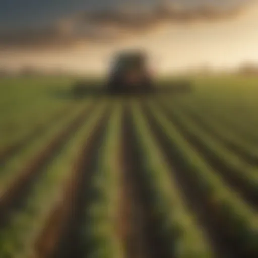 Illustration of soybean cultivation techniques in a field