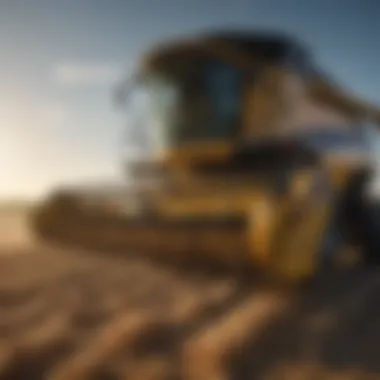 Close-up of advanced technology in a combine harvester