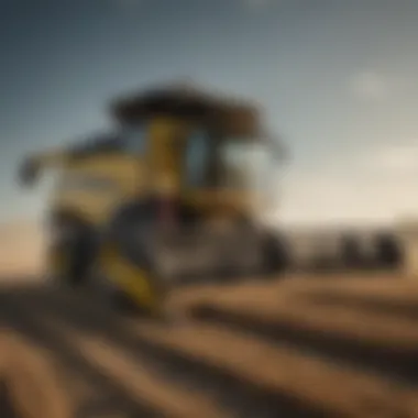 Modern combine harvester at an agricultural auction