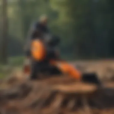 Avant Stump Grinder in action removing a tree stump