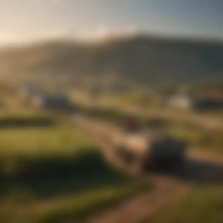 Rural landscape with wireless antennas