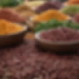 Diverse range of beans in a market setting