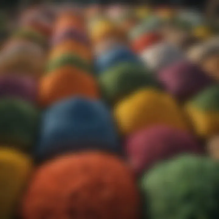 Colorful array of various fertilizer types in bags