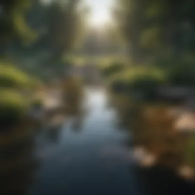 Clear Water in a Healthy Pond Environment Clear water showcasing a thriving pond habitat