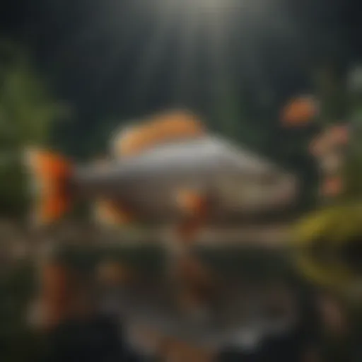 Diverse species of fish swimming in a pond