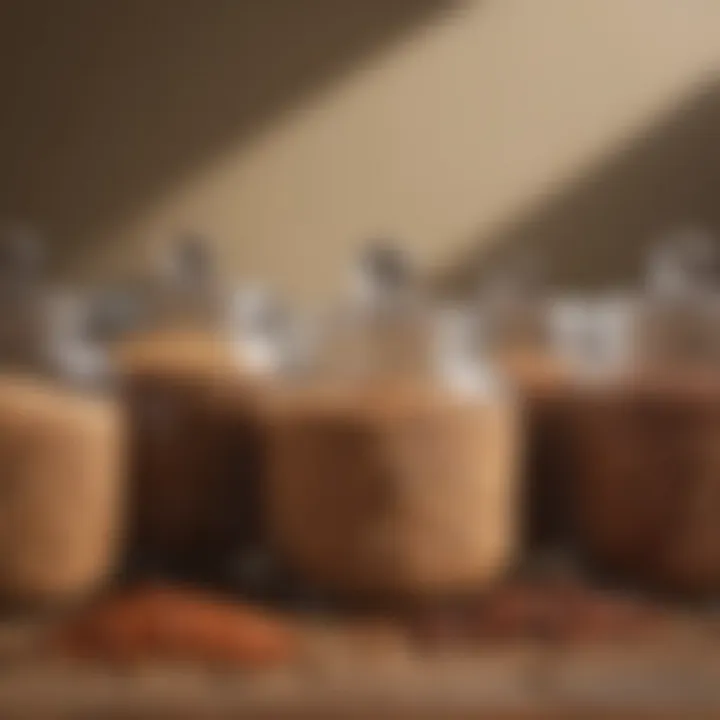 A selection of dried legumes and grains in clear jars