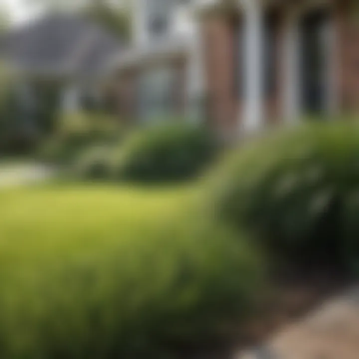 A well-groomed lawn featuring Centipede grass in a residential area