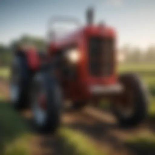 High-performance LED light mounted on a tractor
