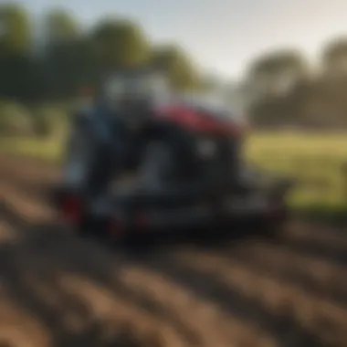 Close-up view of the Black Max tiller showing its robust design