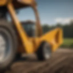 Close-up of Bush Hog front loader bucket showcasing the robust design.