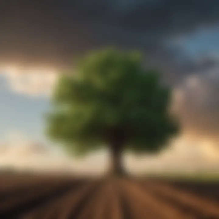 A visual representation of carbon emissions impact on the environment.