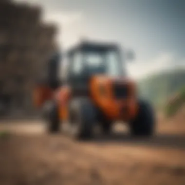 Detailed Features of Case Off-Road Forklift Close-up view of case off-road forklift features