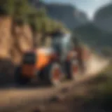 Case off-road forklift navigating rugged terrain