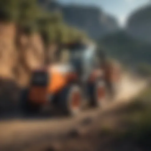 Case off-road forklift navigating rugged terrain