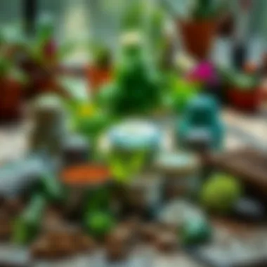 Diverse Selection of Fertilizers A diverse selection of fertilizers arranged on a garden table