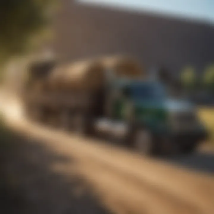 Circle D Flatbed in action on a farm transporting goods efficiently.