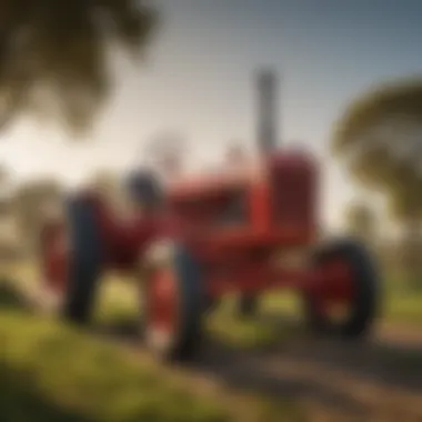 A restored Cockshutt tractor in a picturesque rural setting, representing its collectibility and charm.