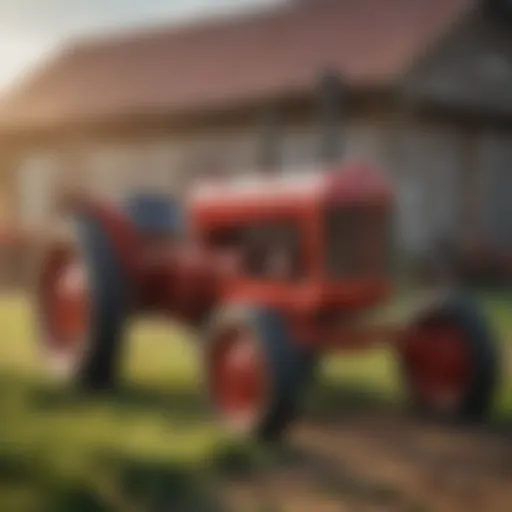 A vintage Cockshutt tractor on a farm showcasing its classic design and rugged build.