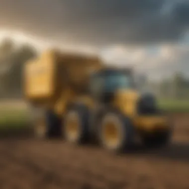 Cat loader assisting in crop management