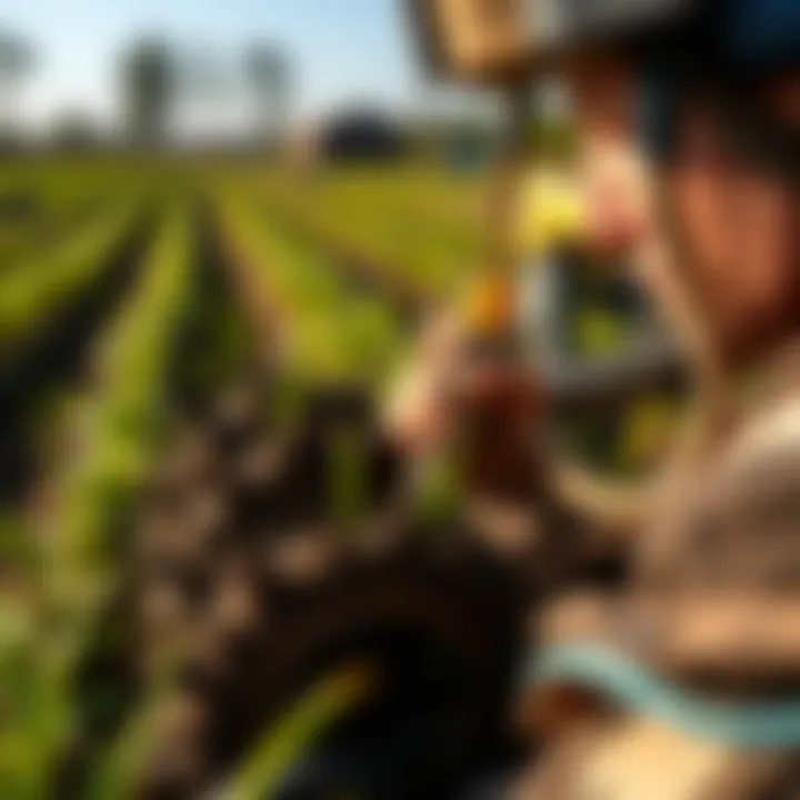 Enhancing Precision with Hard Tools A detailed view of how hard tools enhance precision in crop management, displaying their application in the field.