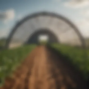 Crop Protection Under Hoop Structures Growing crops protected by a hoop building during changing weather