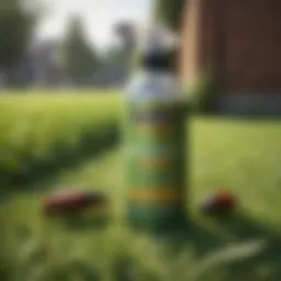 Illustration showing different types of outdoor lawn bug sprays