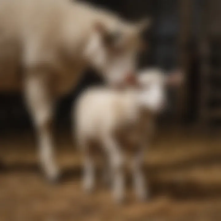 Proper shearing techniques in action