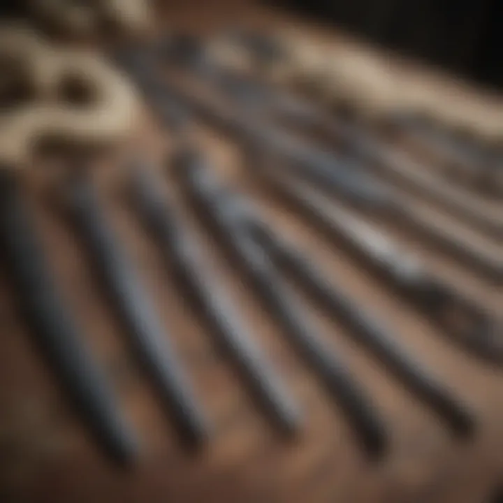 Different types of sheep shears on display