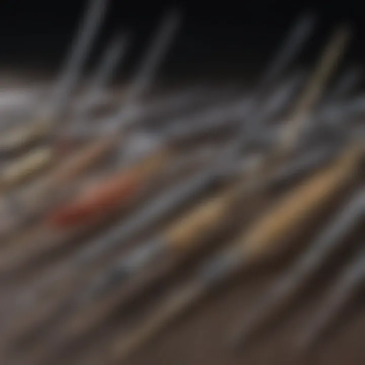 Different types of animal needles used for injections in livestock