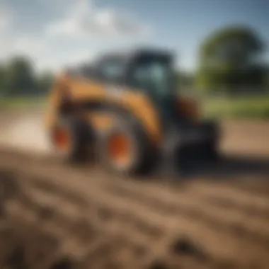 Versatile skid steer attachments in action on a Michigan farm.