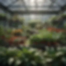 Compact tabletop greenhouse showcasing diverse plant varieties