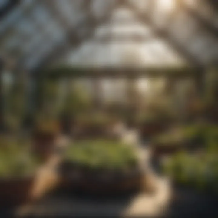 Close-up of intricate components of a greenhouse kit