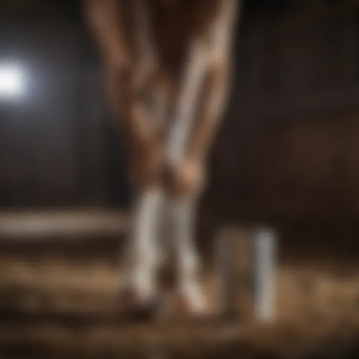 Preventative measures for hoof care displayed in a stable environment