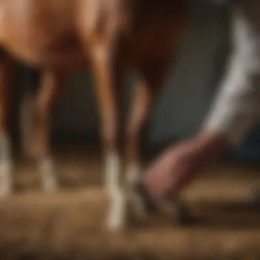 Effective Treatment Strategies Veterinarian applying treatment to a horse's hoof