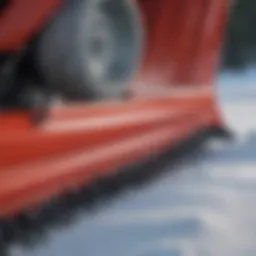 Close-up view of a snowblower blade showcasing its sharp edge