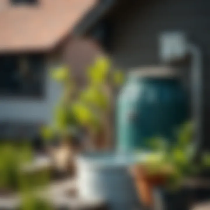 Rainwater harvesting system installed in a residential setting