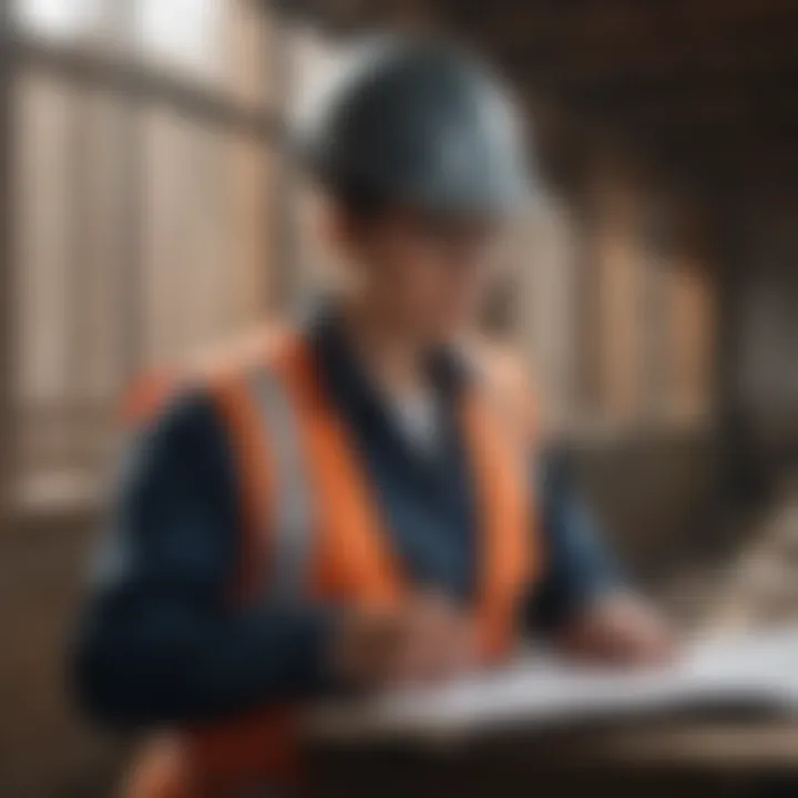 Paralegal reviewing construction contracts