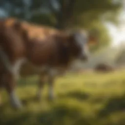 A serene pasture showcasing healthy cows grazing