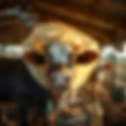 Cow fly dust bag in use on a cattle farm