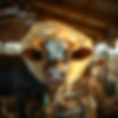 Cow fly dust bag in use on a cattle farm