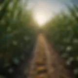 Corn field under a clear sky showcasing healthy crops