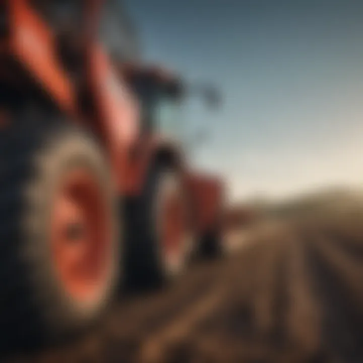 Modern agricultural machinery in operation