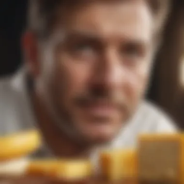 Research Insights on Cheese and Cholesterol A scientific study illustration showing findings on cheese consumption and cholesterol.