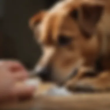 Administering Strongid to Your Dog A dog being administered medication