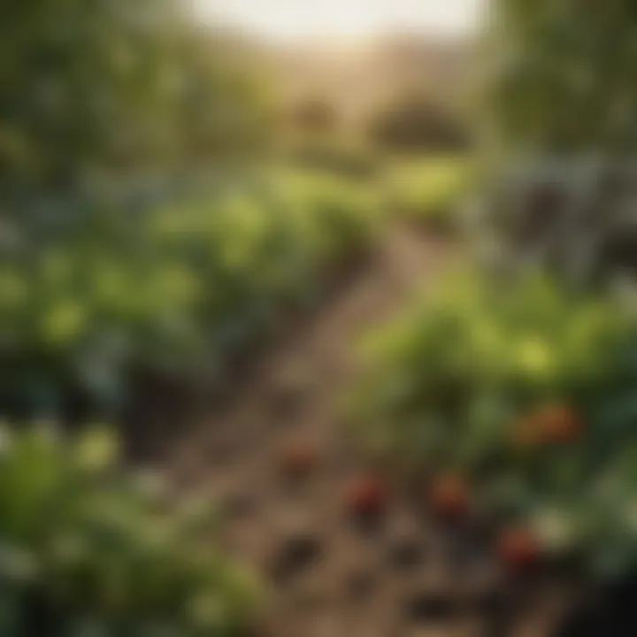 A close-up of diverse crops thriving in an eco-friendly farm.