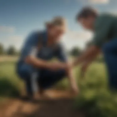 A farmer applying a synthetic bug repellent in a field