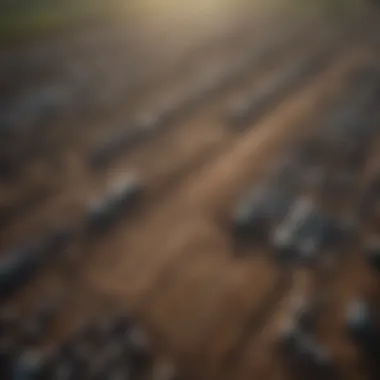 Aerial view of land affected by contamination