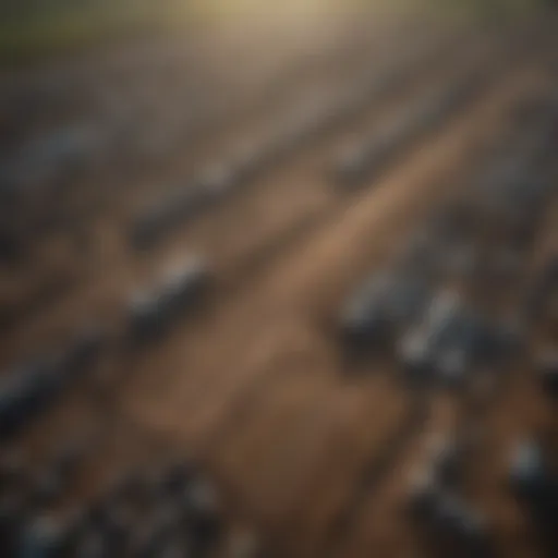 Aerial view of land affected by contamination